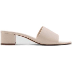 Mango - Muiltjes - Ecru - Imitatieleer - Blokhak