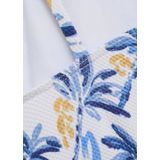 Mango Kids badpak wit/blauw/geel