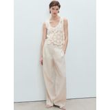 Mango - Top - Ecru - Gehaakt Ontwerp - Katoen