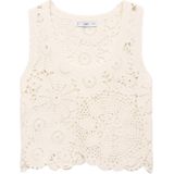 Mango - Top - Ecru - Gehaakt Ontwerp - Katoen