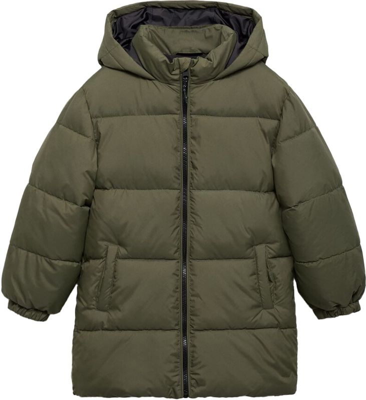 Mango Kids - Gevoerde Jas - Blauw - Waterafstotend - Met Capuchon