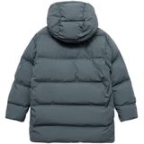 Mango Kids - Gewatteerde Jas - Grijsblauw - Met Capuchon