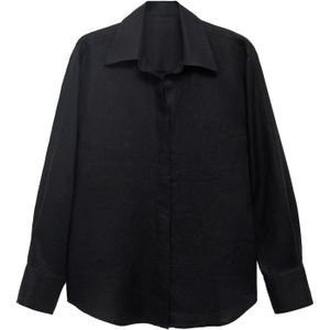 Mango - Linnen Blouse - Zwart