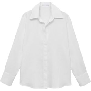 MANGO - SAMARI - Blouse - Wit - Lange Mouw - Normale Pasvorm