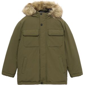 Mango - Kids Parka - Kaki - Winterjas - Met Capuchon