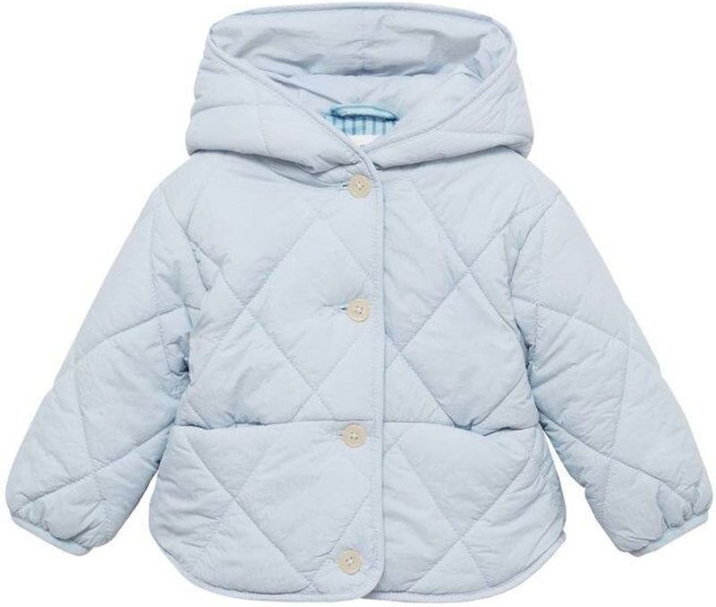 Mango - Kids Jas - Gevoerd - Met Capuchon - Knoopsluiting