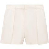 MANGO - Bandplooibroek - Wit - Regular Fit - Kort