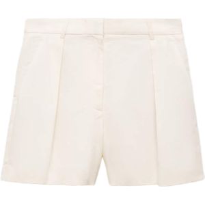 MANGO - Bandplooibroek - Wit - Regular Fit - Kort