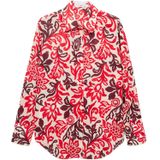 MANGO - Blouse 'JULIA' - Chocoladebruin - Lange Mouw - Bloemenprint