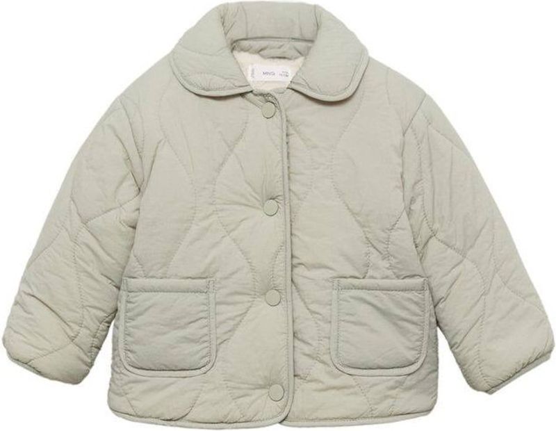 Mango Kids gewatteerde jas zachtgroen