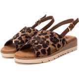 Xti - 14459801 - Sandalen - Bruin - Dierenprint - Veganistisch