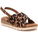 Xti - 14459801 - Sandalen - Bruin - Dierenprint - Veganistisch