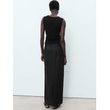 MANGO - FRED - Kokerrok - Zwart - Gevoerde Zoom/Rand - Elastische Taille