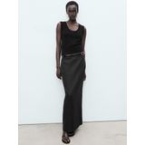 MANGO - FRED - Kokerrok - Zwart - Gevoerde Zoom/Rand - Elastische Taille