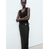 MANGO - FRED - Kokerrok - Zwart - Gevoerde Zoom/Rand - Elastische Taille