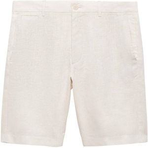 Mango Man - Bermuda Short - Wit - Linnen - Regular Fit
