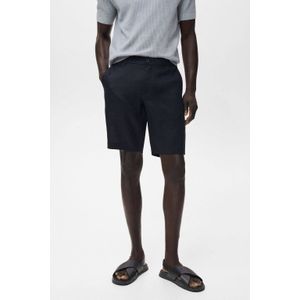 Mango Man - Linnen Regular Bermuda Short - Donkerblauw