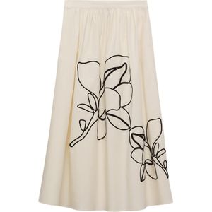 Mango - A-lijn Rok - Ecru - Maxi Lengte - Katoen