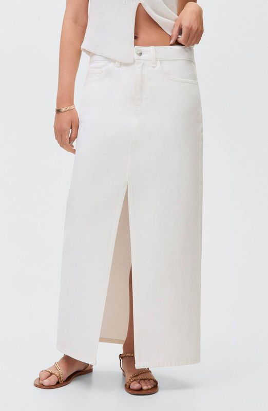 Mango - Maxi Rok - Denim - Blauw