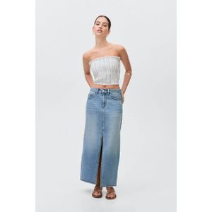 MANGO TEEN Rok - Denim - Blauw - Katoen