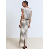MANGO - Rok - Crème - Gestreept - Maxi Lengte
