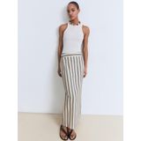 MANGO - Rok - Crème - Gestreept - Maxi Lengte