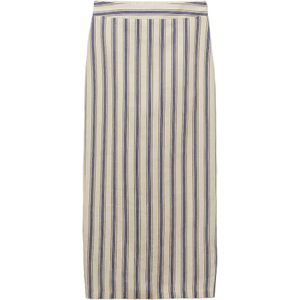 MANGO - Rok - Crème - Gestreept - Maxi Lengte