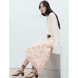 MANGO - Rok - Geel Lichtgroen Oranje Rosa - 7/8 Lengte - Bloemenprint