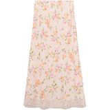 MANGO - Rok - Geel Lichtgroen Oranje Rosa - 7/8 Lengte - Bloemenprint