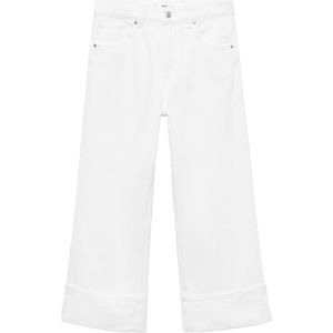 MANGO - GALA - Jeans - Wit - 7/8 lengte - Wide leg - Mid waist