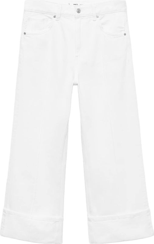 MANGO - GALA - Jeans - Wit - 7/8 lengte - Wide leg - Mid waist