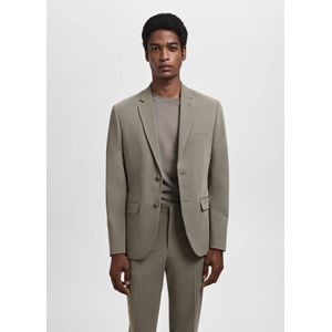 Mango Man - Colbert - Grijsgroen - Super Slim Fit - Polyester