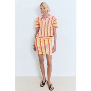 Mango - Korte Rok - Gehaakt - Multi