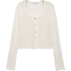 MANGO - PAQUI - Gebreid Vest - Offwhite