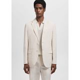 MANGO MAN - Colbert 'Ethereal' - Ecru - Slim Fit - Gedeeltelijk Gevoerd