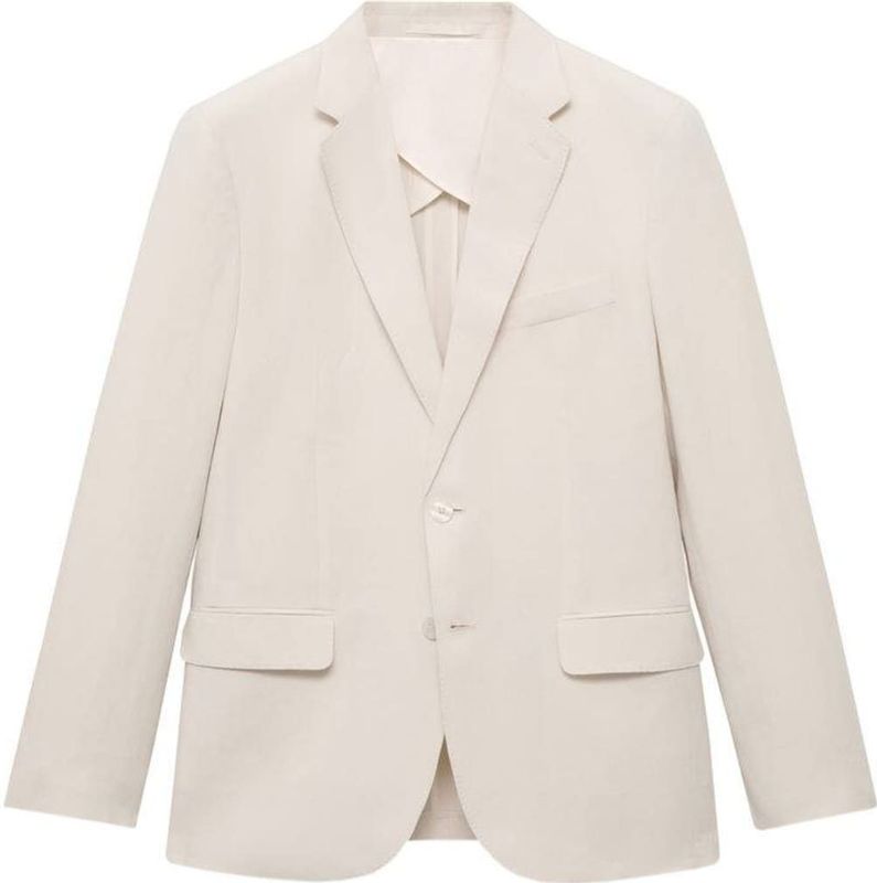 MANGO MAN - Colbert 'Ethereal' - Ecru - Slim Fit - Gedeeltelijk Gevoerd