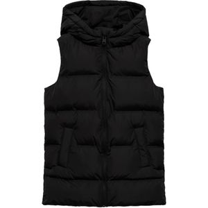 Mango Kids - Bodywarmer - Zwart - Mouwloos - Met Capuchon