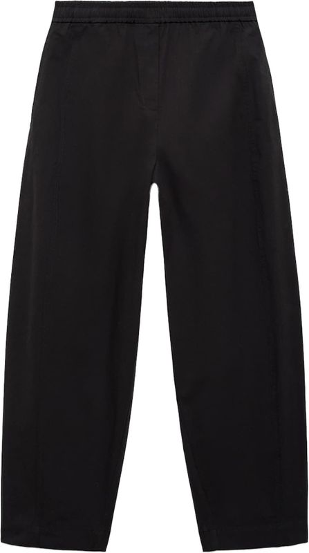 Mango - Straight Regular Waist Broek - Zwart