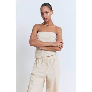 Mango - Strapless Top - Ecru - 100% Katoen