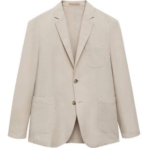 Mango Man - Linnen Colbert - Ecru - Slim Fit