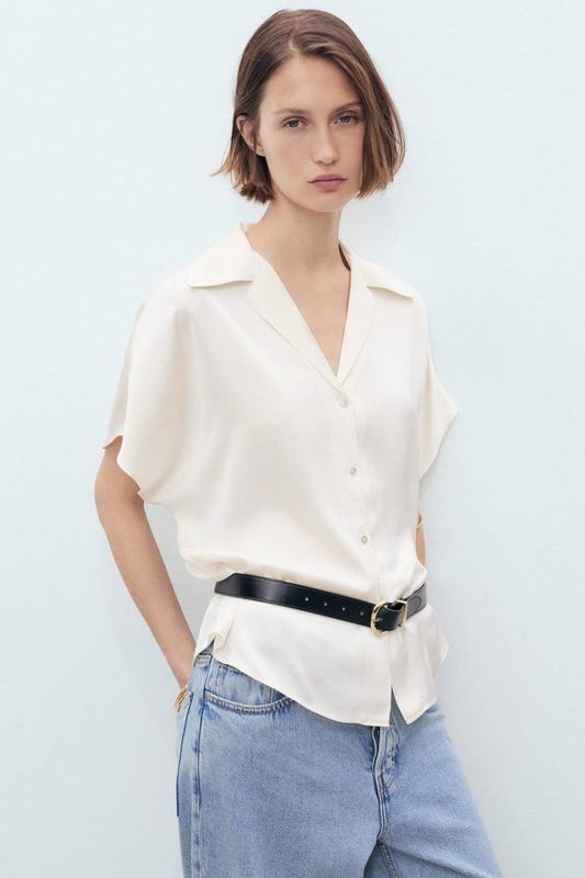 MANGO Blouse 'SASSA'  offwhite
