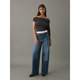 MANGO TEEN - Wide Leg Jeans - Medium Blue Denim