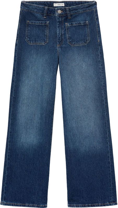 MANGO TEEN - Wide Leg Jeans - Medium Blue Denim