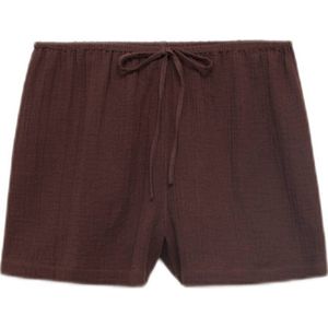 Mango - Wide Leg - Korte Broek - Donkerbruin - Regular Waist