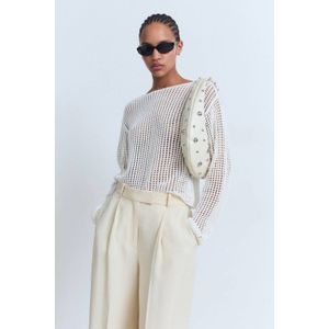 Mango - Gebreide Trui - Katoen - Rechtvallend Model - Lange Mouwen