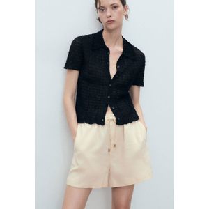 Mango - Wide Leg Casual Short - Beige - Korte Broeken