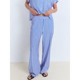 Mango - Wide Leg Regular Waist Broek - Blauw