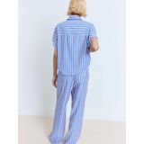 Mango - Wide Leg Regular Waist Broek - Blauw