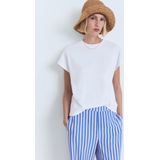 Mango - Wide Leg Regular Waist Broek - Blauw