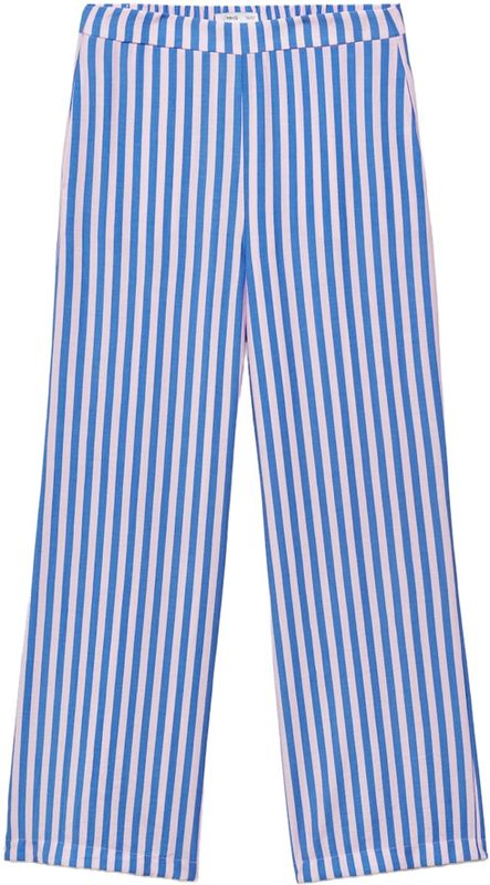 Mango - Wide Leg Regular Waist Broek - Blauw